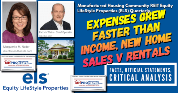 ManufacturedHomeCommunityREIT-EquityLifeStylePropertiesELSQuarter2-2022ExpensesGrewFasterThanIncomeNewsHomeSalesRentvOwnersFactsOfficialStatementsCriticalAnalysisMHProNewsMNaderPWaite