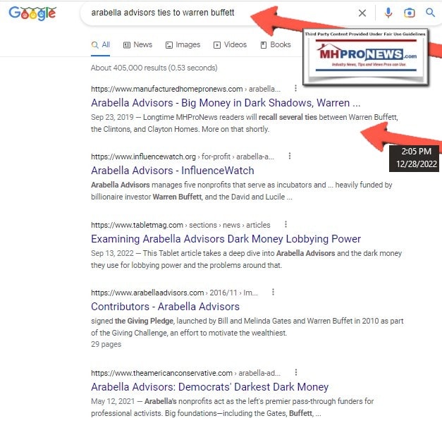 ArabellaAdvisorsTiesToWarrenBuffettGoogleSearchScreenshot 2022-12-28 140707MHProNews