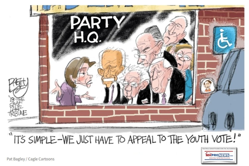 PatBagleyCagleCartoonsDuluthNwsTribunePoliticalCartoonOldDemocratsAskItsSimpleAppealToYouthVoteMHProNews