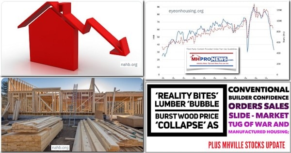 RealityBitesLumberBubbleBurstWoodPriceCollapseAsConventionalBuilderConfidenceOrdersSalesSlideMarketTugOfWarAndManufacturedHousingPlusMHVilleStocksUpdateMHProNews