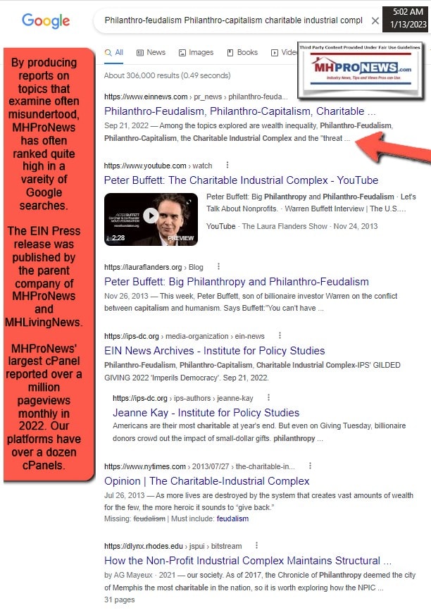 PhilantroFeudalismPhilantroCapitalismCharitableIndustrialComplexGoogleSearch1.13.2023-ManufacturedHomeProNewsFactCheck