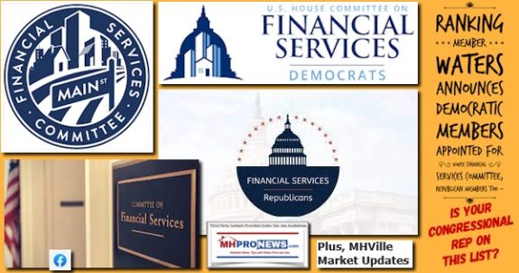 RankingMemberWatersAnnouncesDemocraticMembersAppointedForHouseFinancialServicesCommitteeRepublicanMembersTooIsYourCongressionalRepOnThisListPlusMHVilleMarketUpdatesMHProNews