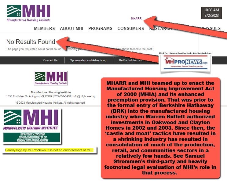 ManufacturedHousingInstituteMHIlogo-MHARRSearchManufacturedHousingAssociationForRegulatoryReformScreenshot 2023-03-02 100808