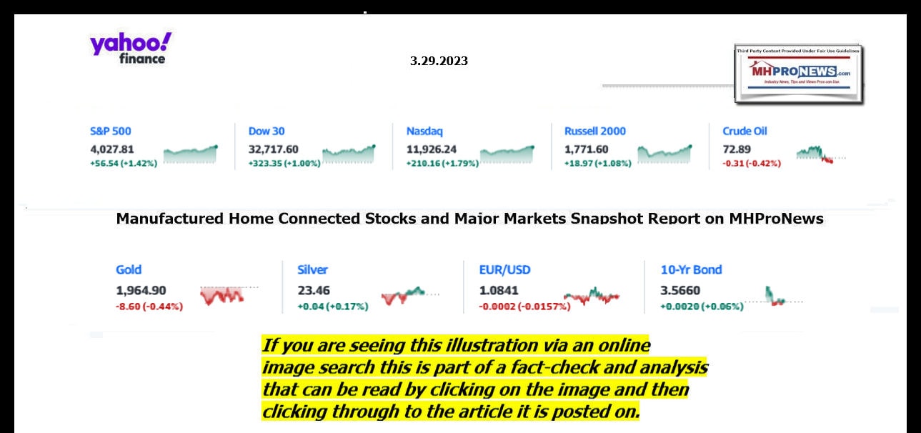 YahooFinanceLogo9ClosingStocksEquitiesBroaderMoneyMarketInvestmentIndicatorsGraphic3.29.2023MHProNews