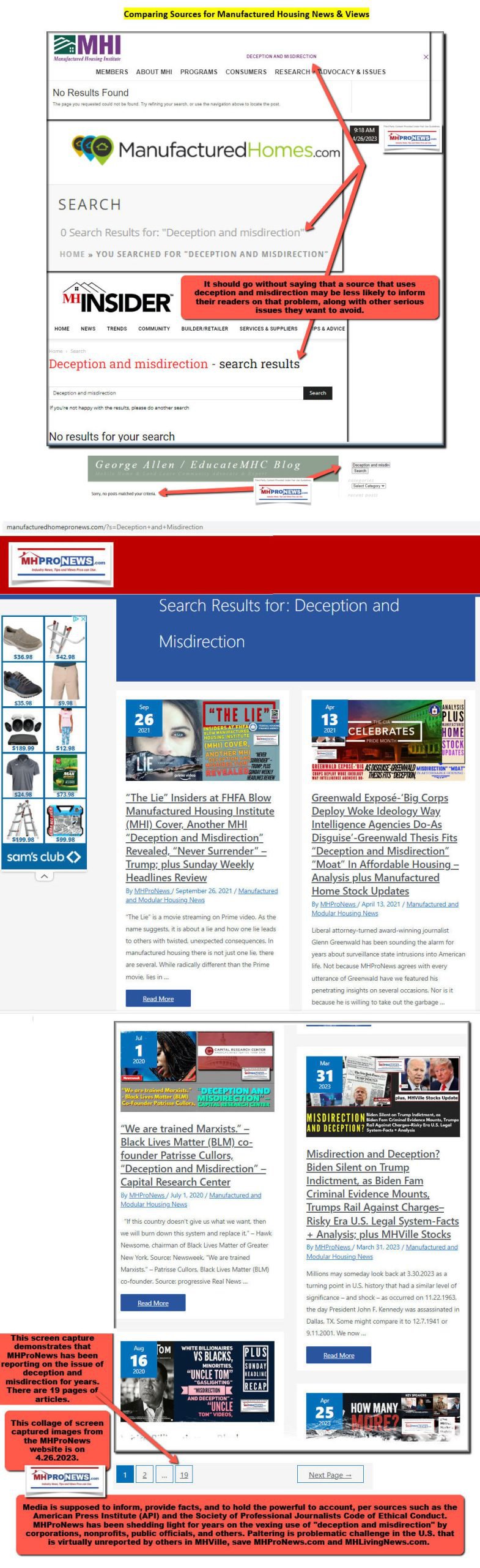 DeceptionAndMisdirectionMHI-MHInsider-ManufacturedHomes.com-GeorgeFAllen-CommunityInvestorEducateMHC-MHProNewsScreenshot2023-04-26 100143FactCheckAnalysis