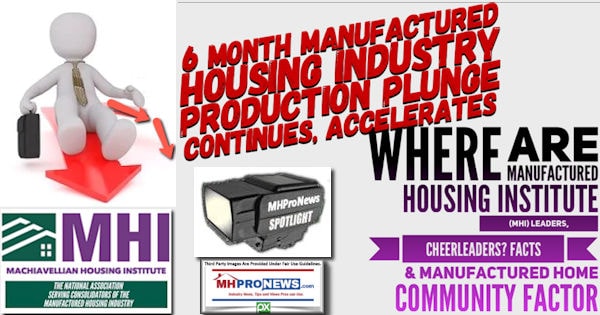 6MonthManufacturedHousingIndustryProductionPlungeContinuesAcceleratesWhereAreManufacturedHousingInstituteMHIleadersCheerleadersFactsAndManufacturedHomeCommunityFactorMHProNews