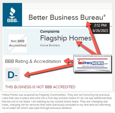 BetterBusinessBureau-RatingFlagshipCommunitiesRealEstateInvestmentTrustManufacturedHomeProNewsMHProNews