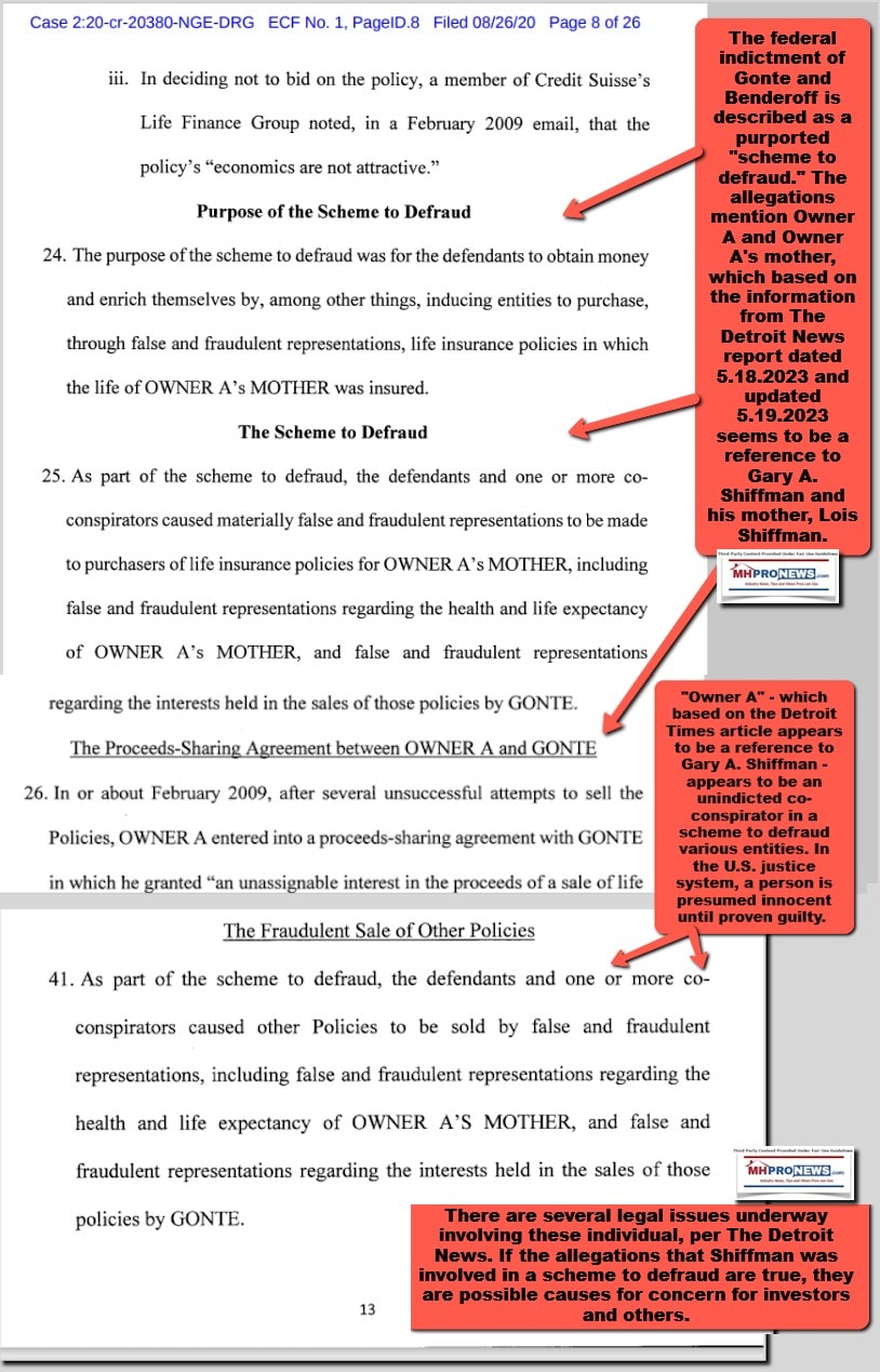 Pg8CaseNo2.20-CR-20380-NGE-DRG-Filed8.26.2020USAvsGonteBenderoff-ApparentlyAlledgelyRefererringToSun'sGaryAShiffmanMotherLoisShiffmanFactCheckCommentaryMHProNews