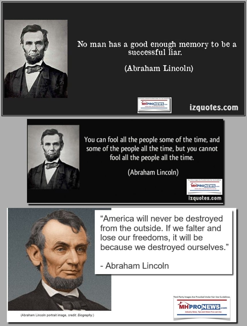 AbrahamAbeLincolnQuoteableQuotesFoolingPeopleNoManHasGoodEnoughMemoryToBeSuccessfulLiarAmericaDestroyedFromWithinMHProNewsCollage