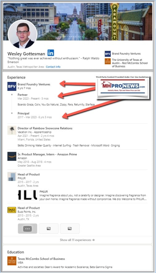 WesleyGottesmanBrandFoundaryVenturesBrandFoundaryVC-LinkedInProfileMHProNews