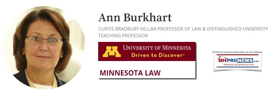 AnnBurkhartUnivOfMinnesotaProfessorOfRealEstateLawPhotoLogoMHProNews