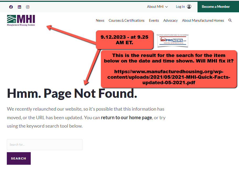 ManufacturedHousingInstituteNewWebsiteCheckQuickFacs9.12.2023-MHProNewsFactCheckAnalysisCommentary