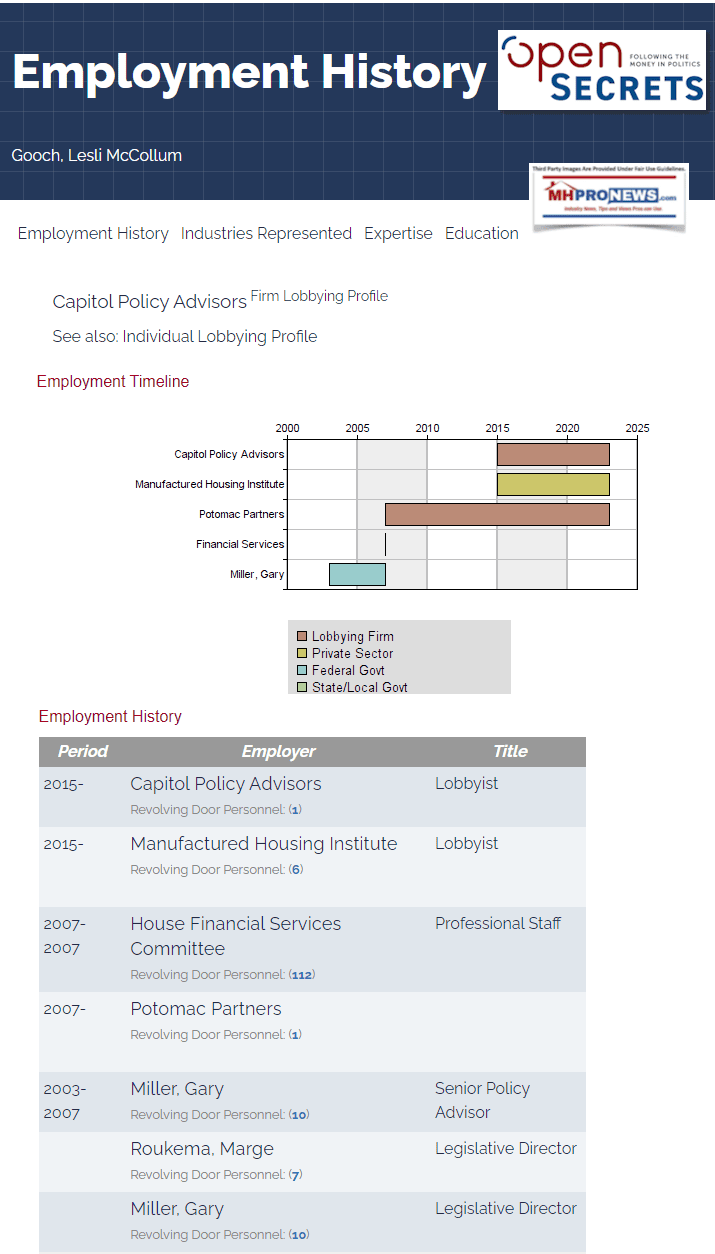 EmploymentHistoryLesliMcCollumGoochOpenSecretsScreenshot2023-10-03-140018-MHProNews