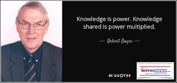 KnowledgeIsPowerKnowledgeSharedIsPowerMultipliedRobertBoyceAZquotesManufacturedHomeProNewsMHProNews