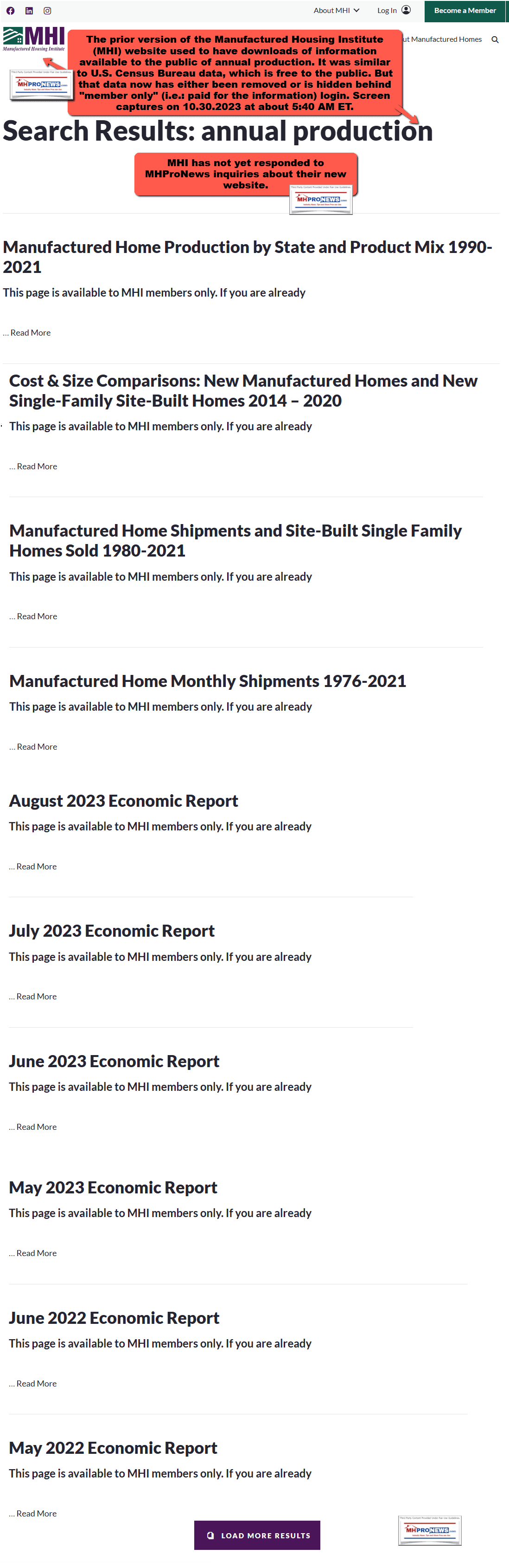 ManufacturedHousingInstituteScreenshot2023-10-30 053655CollageAnnualProductionSearchManufacturedHomeProNews