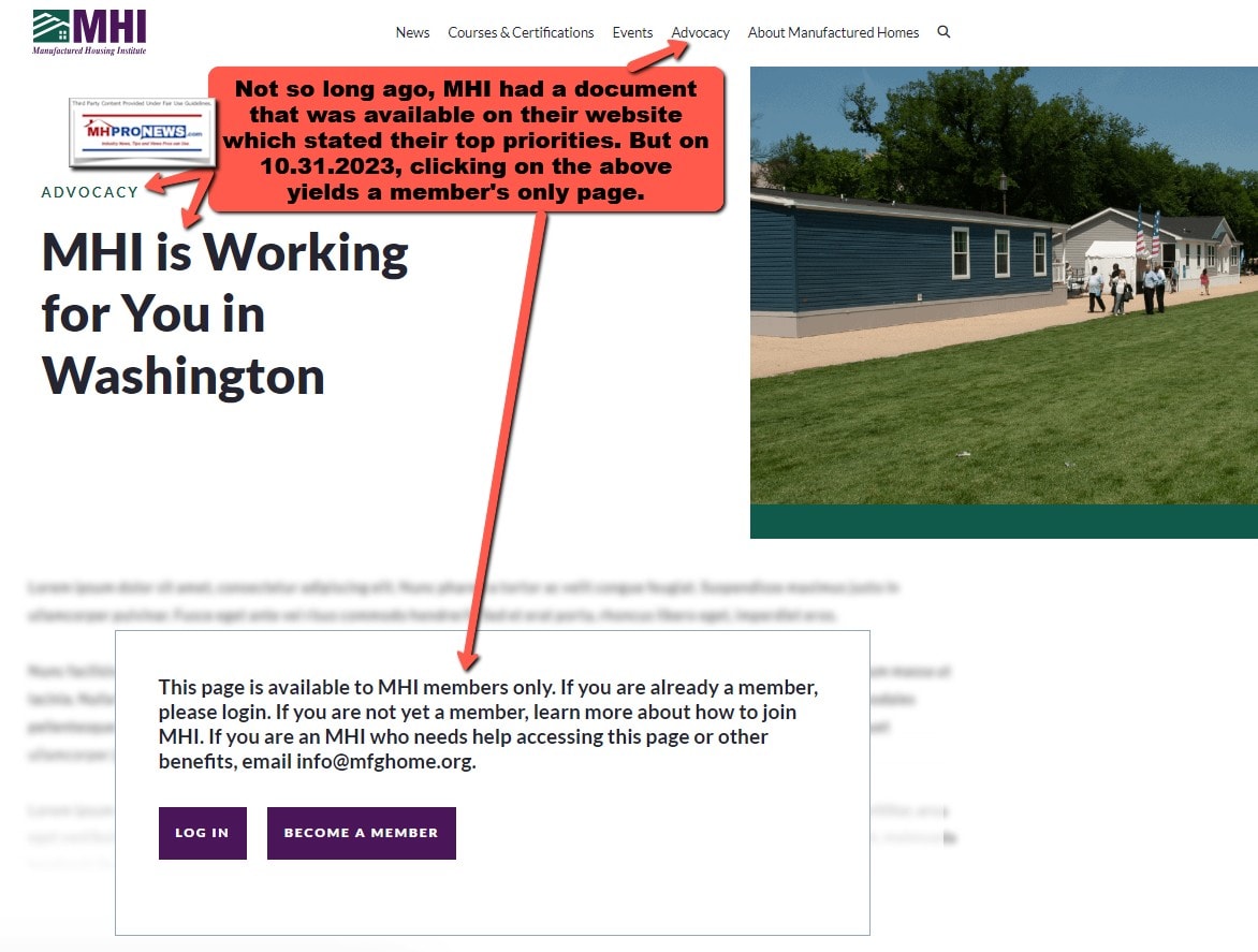 ManufacturedHousingInstituteWebsiteAdvoacyGoalsAreNoLongerPublic10.31.2023-MHProNewsFactCheck