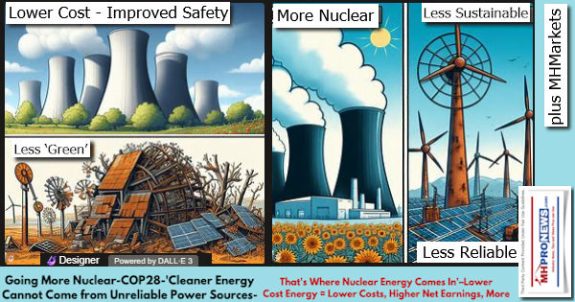 GoingMoreNuclearCOP28CleanerEnergyCannotComeFromUnreliablePowerSourcesThatsWhereNuclearEnergyComesInLowerCostEnergy=LowerCostsHigherNetEarningsMorePlusMHMarketsMHProNews