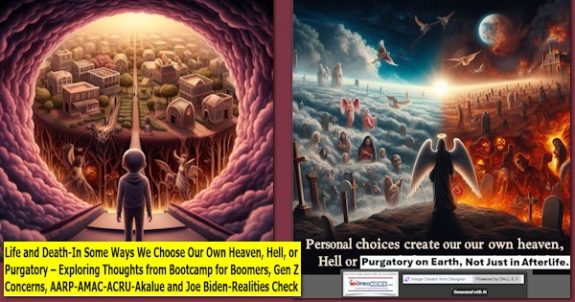 Life and Death-In Some Ways We Choose Our Own Heaven, Hell, or Purgatory – Exploring Thoughts from Bootcamp for Boomers, Gen Z Concerns, AARP-AMAC-ACRU-Akalue and Joe Biden-Realities Check