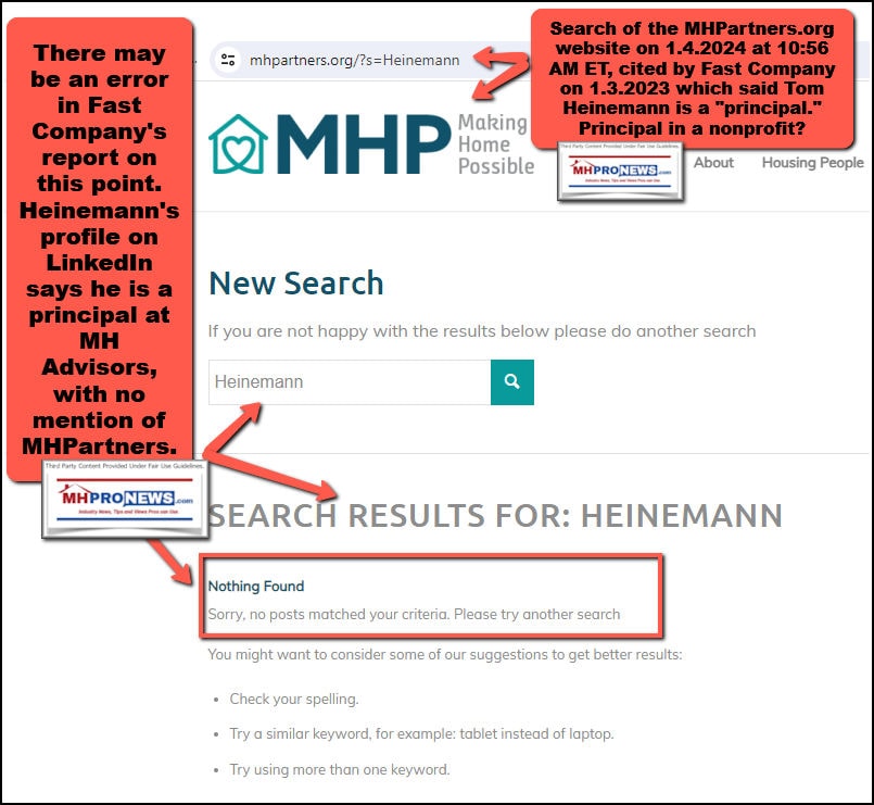 MHPartnersMHProNewsFactCheckFastCompanyTomHeinemannFormerMHIVicePresidentManufacturedHomeProNewsAnalysisCommentary