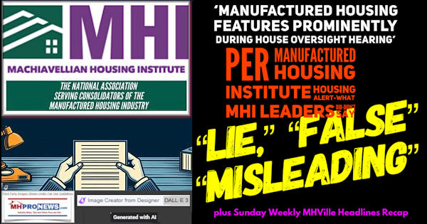 ManufacturedHousingFeaturedProminentDuringHouseOversightHearingPerManufacturedHousingInstituteHousingAlertWhatMHIleadersDidDidntSaLieFalseMisleadingSundayWeeklyHeadlinesRecapMHProNews