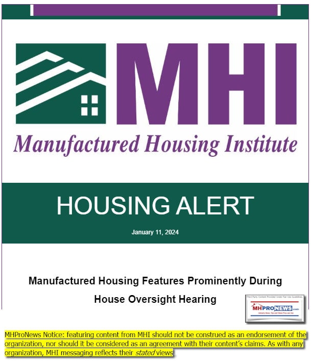 ManufacturedHousingInstituteHousingAlert1.11.2024EmailedAbout4PM-ET-PartOfManufacturedHomeProNewsFactCheckAnalysisCommentaryMHProNews