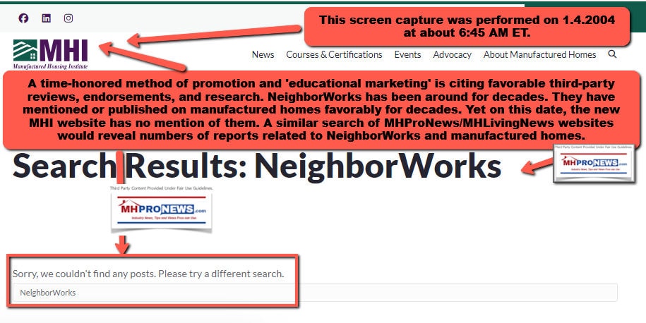 ManufacturedHousingInstituteMHI-sitesearchon1.4.2024NeighborWorksManufacturedHomeProNewsFactCheckAnalysisIndustryExpertCommentaryMHProNews