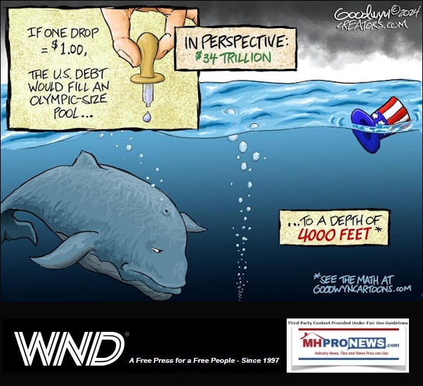 PoolOfDebtAlGoodwynAnalogyOfHowBigDebtIsDropOlympicSizedSwimmingPoolto4000FtCartoonWND-MHProNews