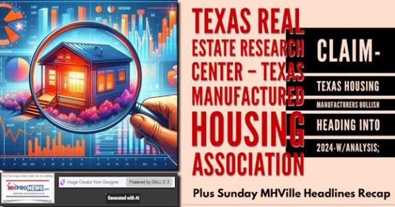 TexasRealEstateResearchCenterTexasManufacturedHousingAssociationClaimTexasHousingManufacturersBullishHeadingInto2024-wAnalysisplusSundayWeeklyMHVilleHeadlinesReviewMHProNews