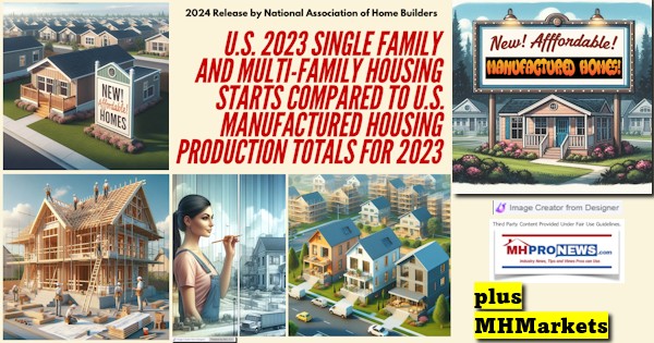 2024ReleaseByNationalAssociationOfHomeBuildersNAHB-U.S.2023SingleFamilyAndMultiFamilyHousingStartsComparedToU.S.ManufacturedHousingProductionTotalsFor2023PlusMHMarketsMHProNews