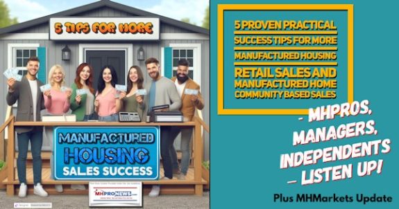 5ProvenPracticalSuccessTipsForMoreManufacturedHousingRetailSalesAndManufacturedHomeCommunityBasedSalesMHProsManagersIndependentsListenUpPlusMHMarketsUpdateMHProNews