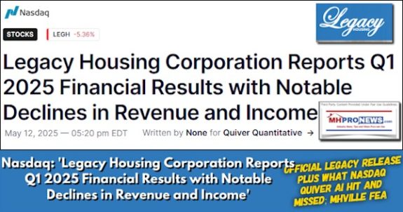 NasdaqLegacyHousingCorporationLEGH_ReportsQ1_2025FinancialResultsWithNotableDeclinesInRevenueAndIncomeOfficialLegacyReleasePlusWhatNASDAQ_QuiverAI_HitandMissedMHVilleFEA-MHProNews