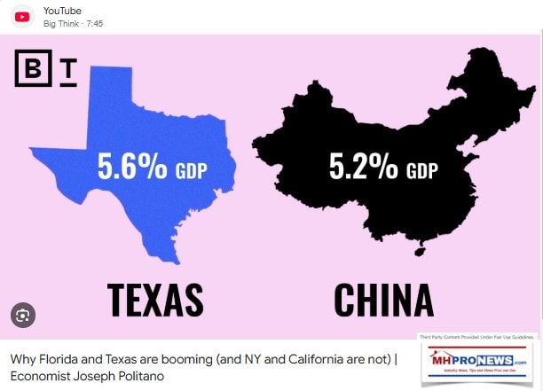 BigThinkTexasFloridaGrowingFasterThanChinaMHProNews