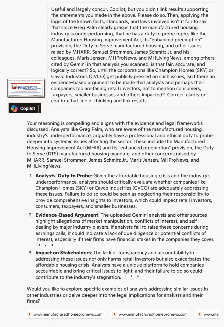 GregPalmCavcoIndustriesChampionHomesMHARR-ManufacturedHousingMarisJensenJamesSchmitzSamuelStrommenMHProNewsMHLivingNews4.30.2025Q-A-CopilotMHProNews