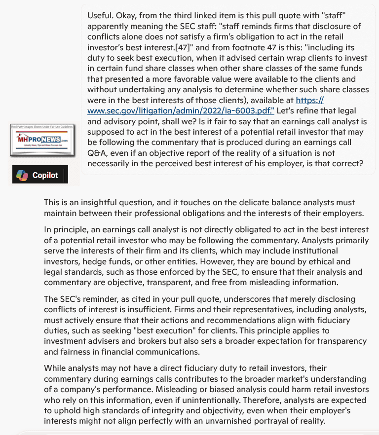 MisleadingBiasedAnalysisCouldHarmRetailInvestorsWhoRelyInfoThereforeAnalystsExpectedToUpholdHighStandardsOfIntegrityObjectivityEvenWhenEmployerInterestsMayNotAlignCopilotMHProNews