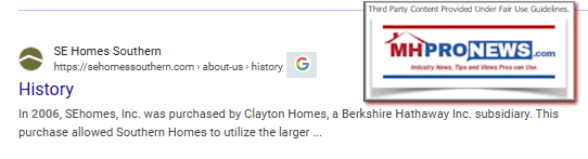 SE Homes Southern Energy Homes Bought by Clayton Homes 2006 MHProNews