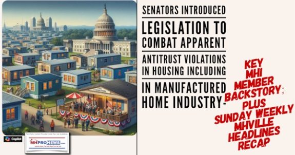 SenatorsIntroducedLegislationToCombatApparentAntitrustViolationsInHousingIncludingManufacturedHomeIndustryKeyMHImembersBackstoryPlusSundayWeeklyMHVilleHeadlinesRecapMHProNews