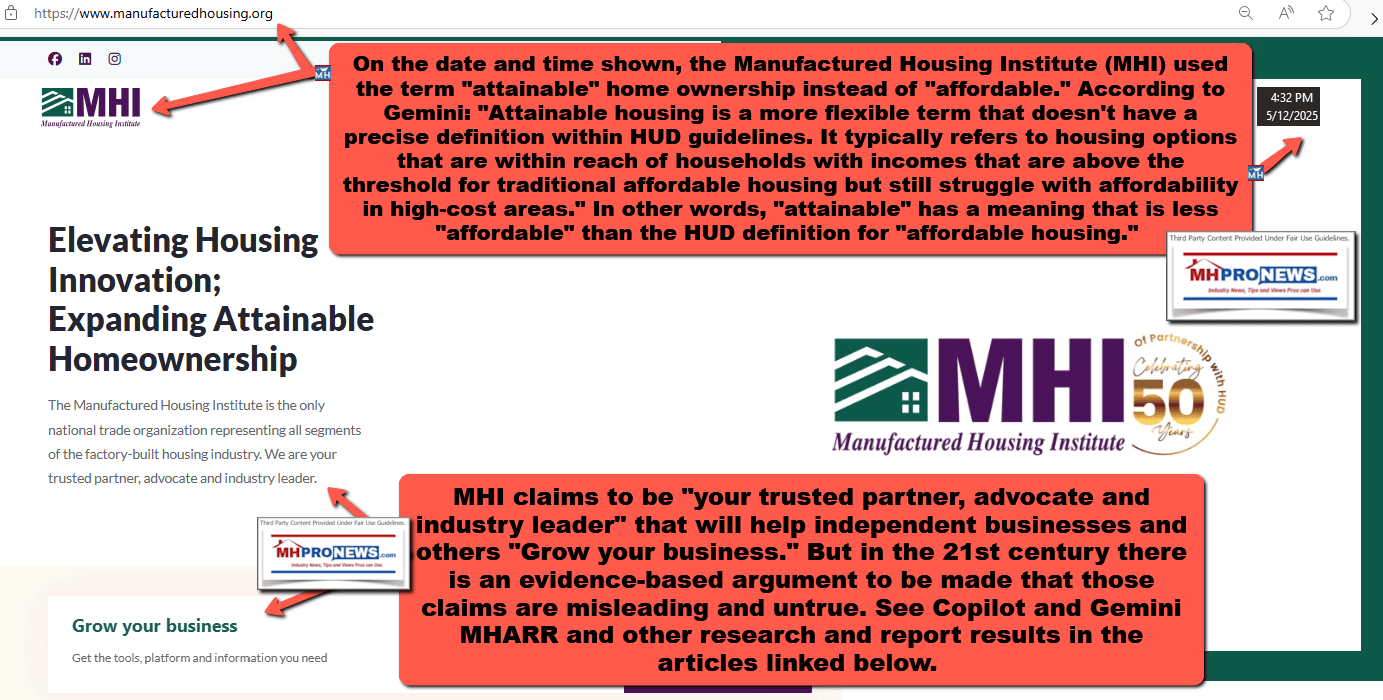 AttainableHousingVsAffordableHousingAndManufacturedHousingInstitute-Facts-Evidence-Analysis-FEA-MHProNews