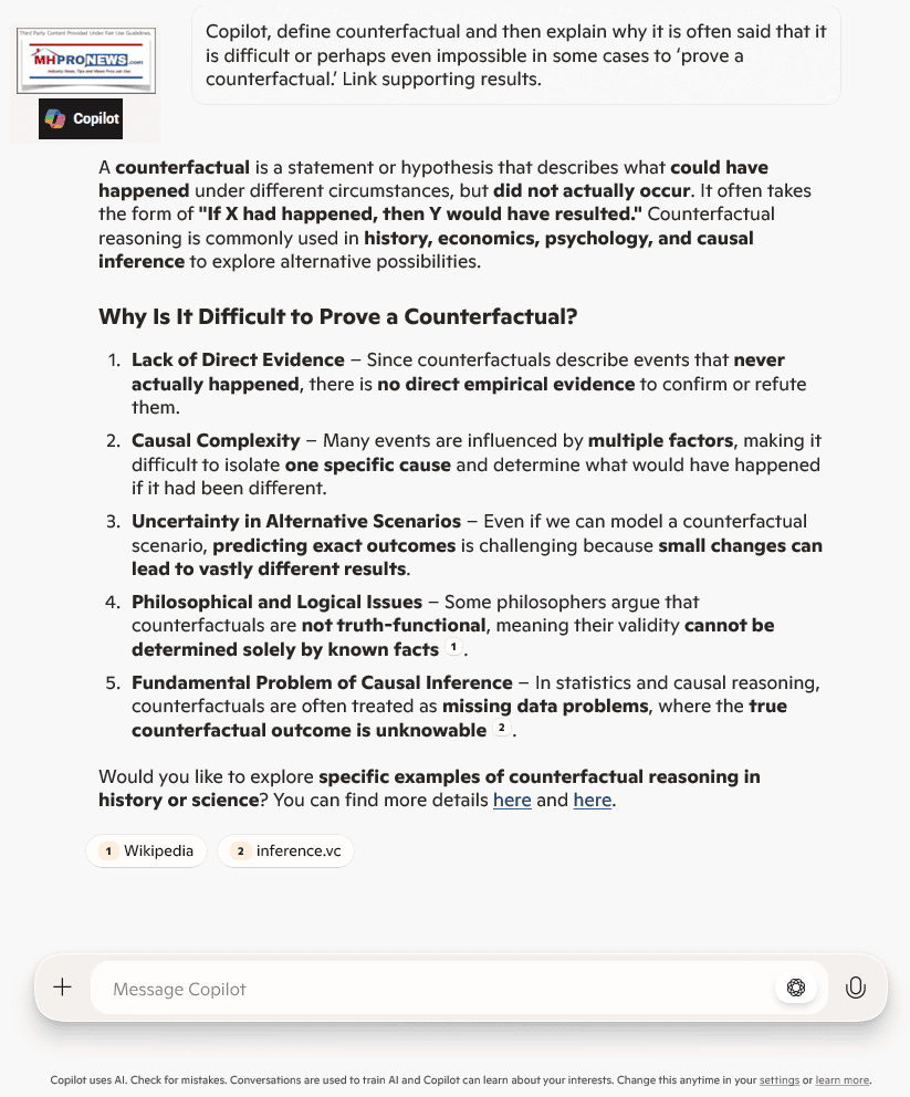 CopilotQ-AWithMHProNewsOnDefiningCounterfactualsExplainingWhyItisDifficultToProveA-Counterfactual-ManufacturedHomeProNews