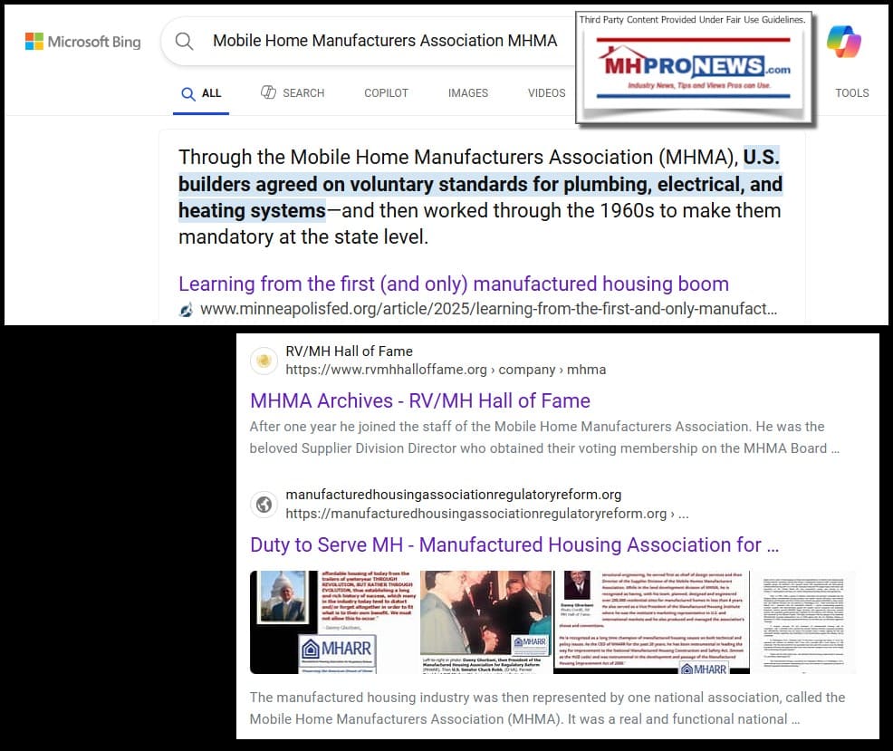 MobileHomeManufacturersAssociationPrecursorToManufacturedHousingInstituteMHProNewsScreenCaptures