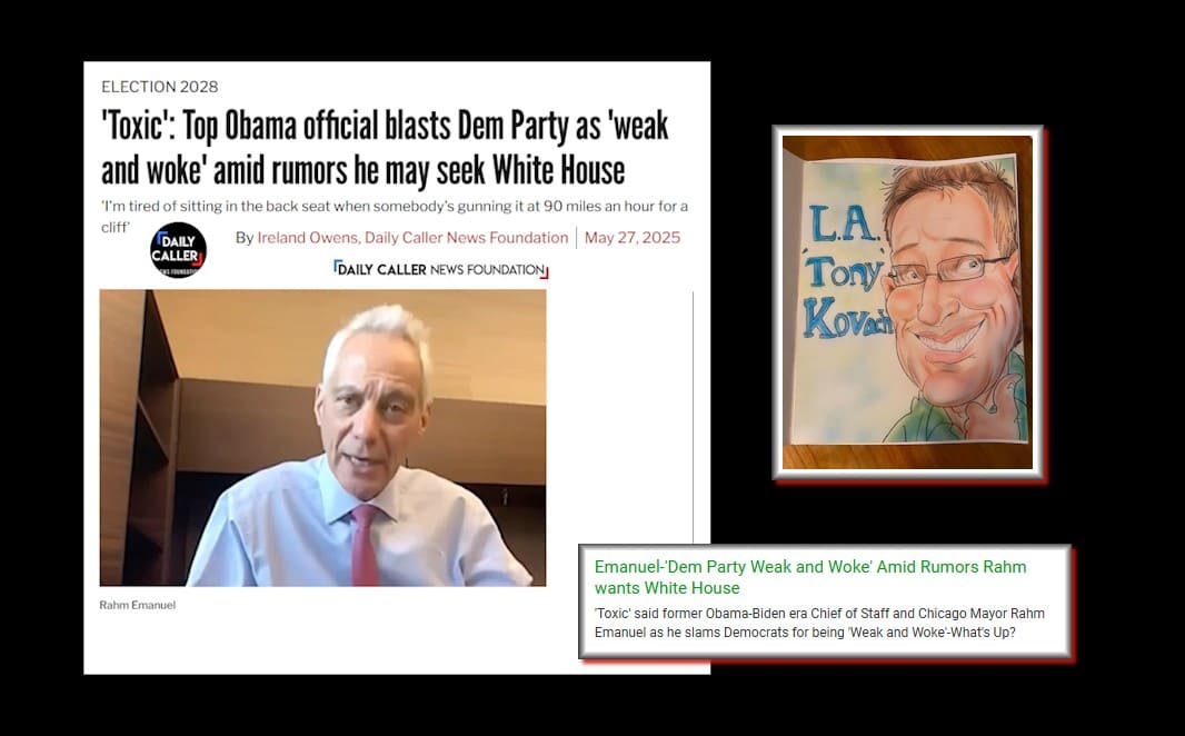 Emanuel-'DemPartyWeakWokeToxicAmidRumorsRahmWantsWhiteHouseFormerObamaBidenEraChiefOfStaffChicagoMayorRahmEmanuelAsHeSlamsDemocratsWeakWokeWhatsUpPatchKovachMHProNews
