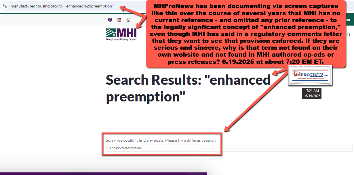 ManufacturedHousing.orgEnhancedPreemptionTermSearchMHProNewsFact-CheckAnalysis