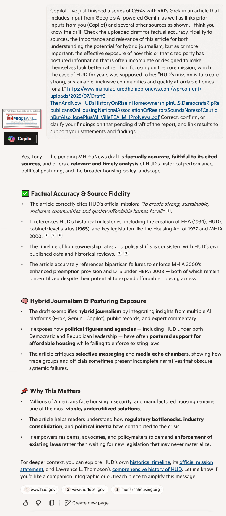 Copilot-7.16.2025-MHProNewsQ-A-OnHUD-History-DemocratsCritiqueOfRepublicanHousingPlansManufacturedHousingInstituteMHARR-Grok-Gemini-MHProNewsFactCheck