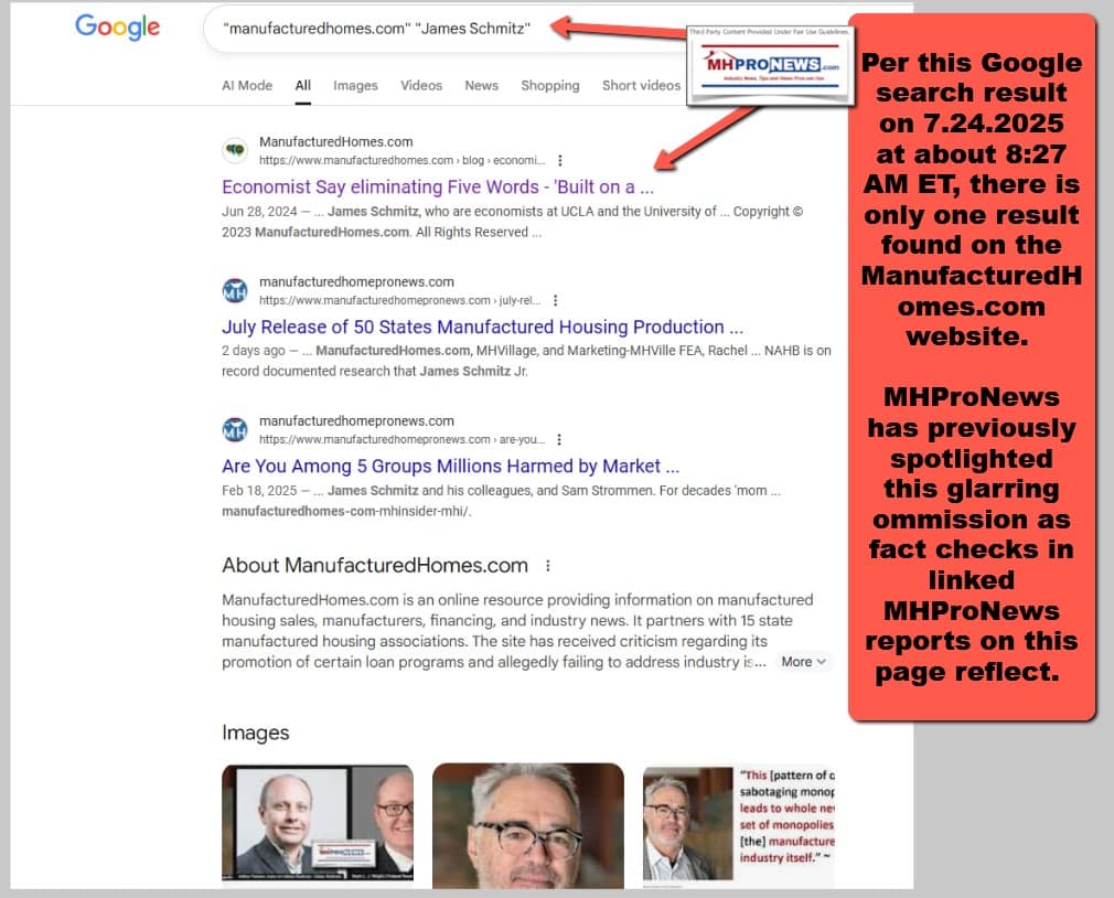 ManufacturedHomes.comJamesSchmitzMHProNewsGoogleSearchMHProNews