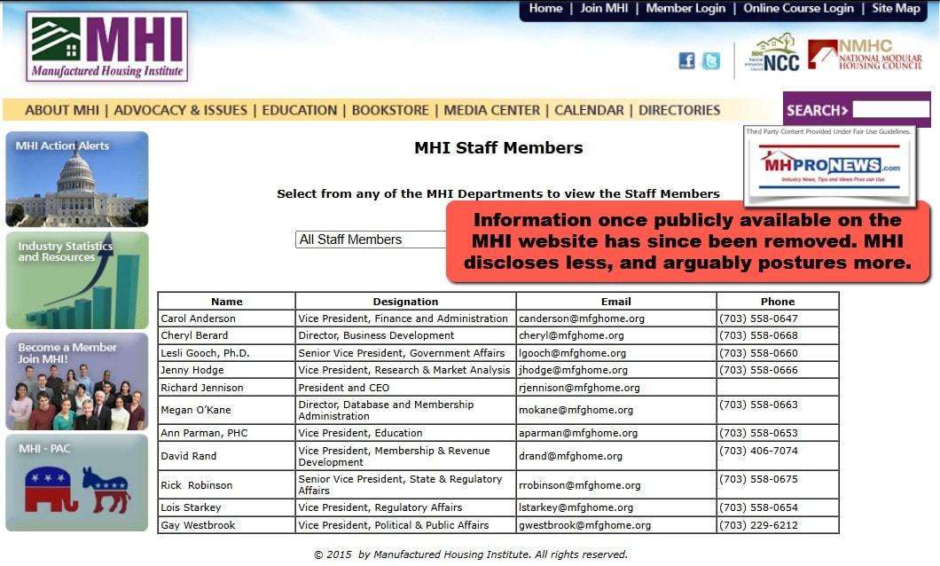 ManufacturedHousingInstituteWebsite2015ScreenCaptureMoreInformationAvailableLessPosturingMHProNewsFactCheck