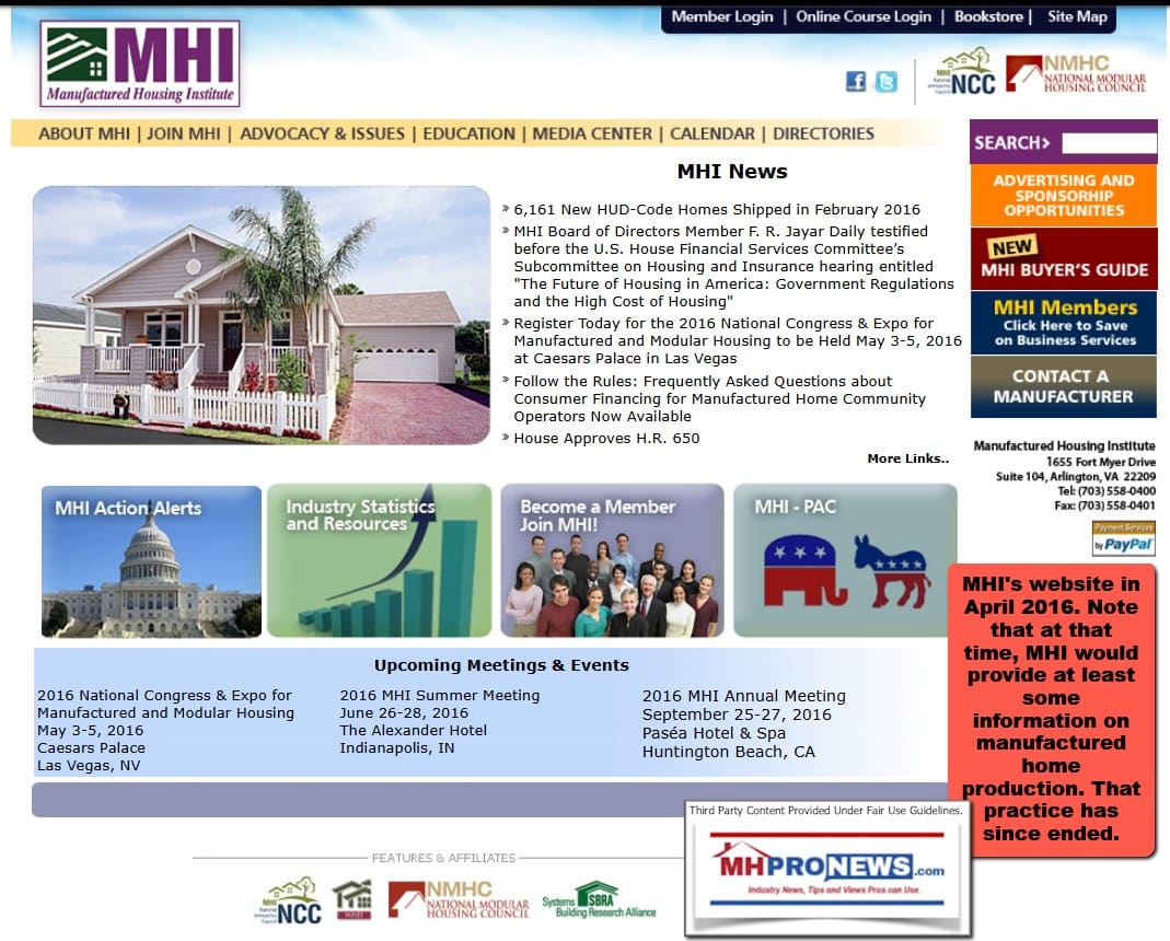 ManufacturedHousingInstituteWebsite2016ManufacturedHousingProductionFeb2016-MHProNewsScreenshot