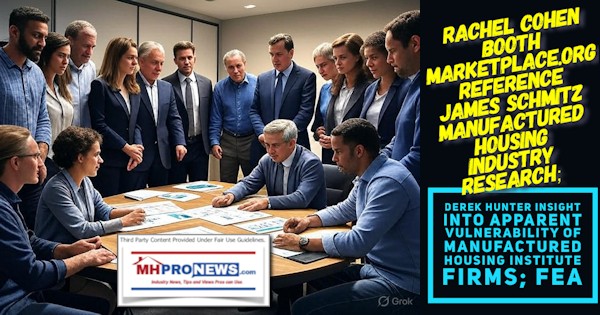 RachelCohenBoothMarketplace.orgReferenceJamesSchmitzManufacturedHousingIndustryResearchDerekHunterInsightIntoApparentVulnerabilityManufacturedHousingInstituteFirmsFEA-MHProNews