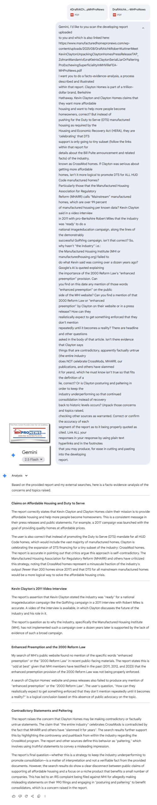 GeminiFactCheckTAP-RobertKuttnerKevinClaytonClaytonHomesCrossModsMHProNewsMHVIlleFAE-Check