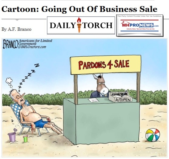 GoingOutOfBusinessSalePardonsForSaleJoeBidenDemocrats-AFBrancoPoliticalCartoonALG-DailyTorch-MHProNews