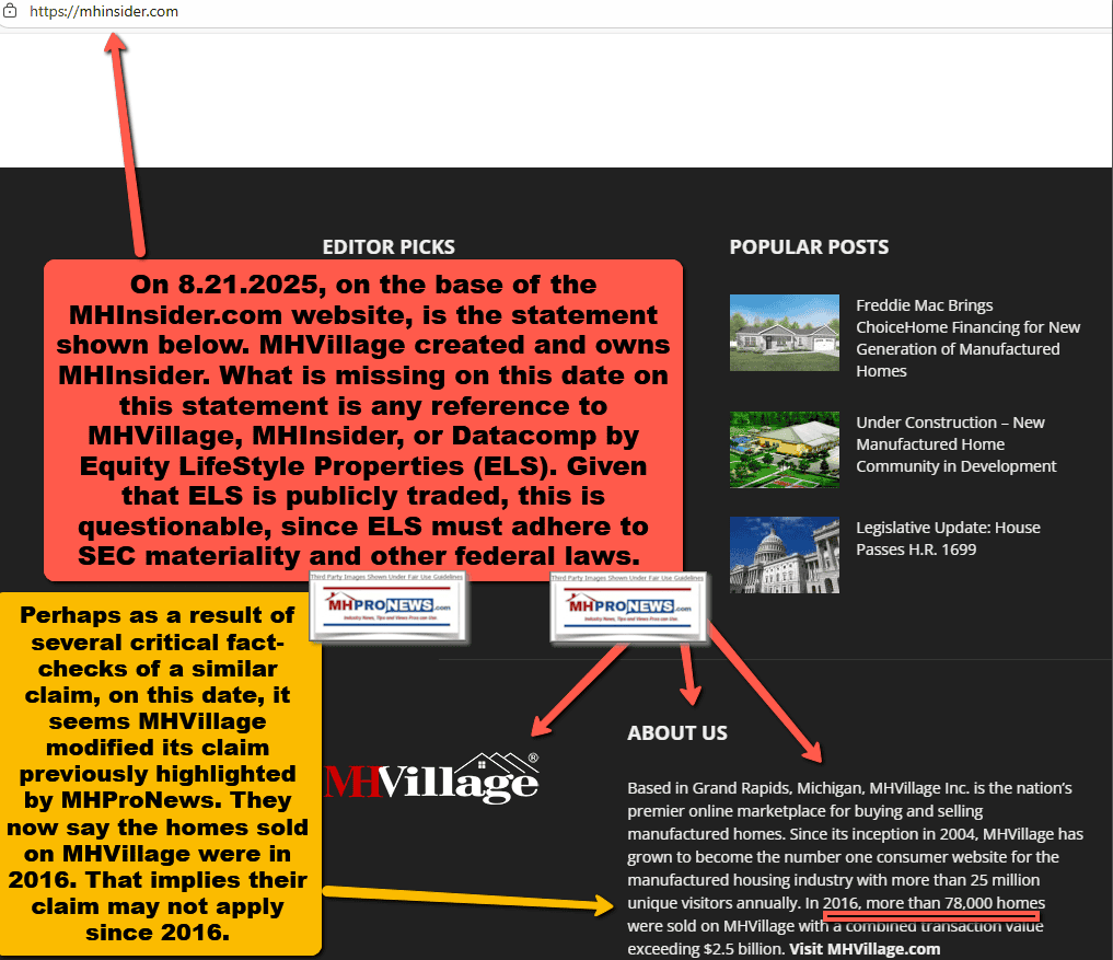 MHInsider-OwnedbyMHVillageOwnedbyEquityLifeStylePropertiesELS-Screenshot8.21.2025-MHProNewsFactCheckAnalysis