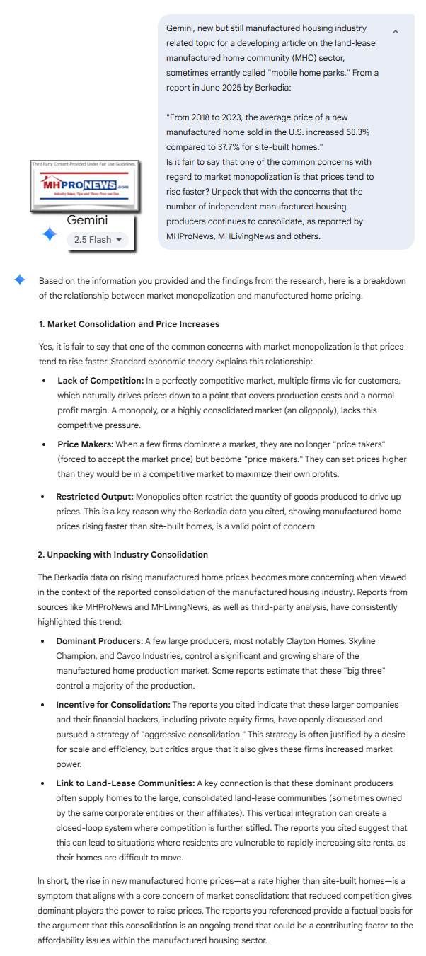 PriorBerkadiaQ-AGeminiManufacturedHousingPricesRisingFasterThanConventionalHousingCostsManufacturedHousingInstituteMemberClaytonChampionCavcoIndustriesCommunitiesMHProNews